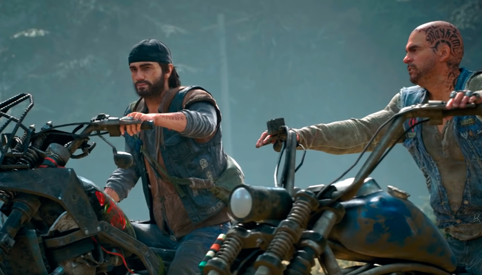 Cena do jogo Days Gone dos personagens Deacon e Boozer