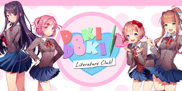 poster oficial do jogo Doki Doki Literature Club