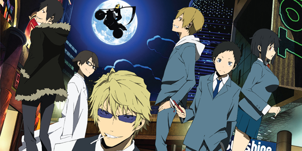 Poster do anime Durarara com seus personagens